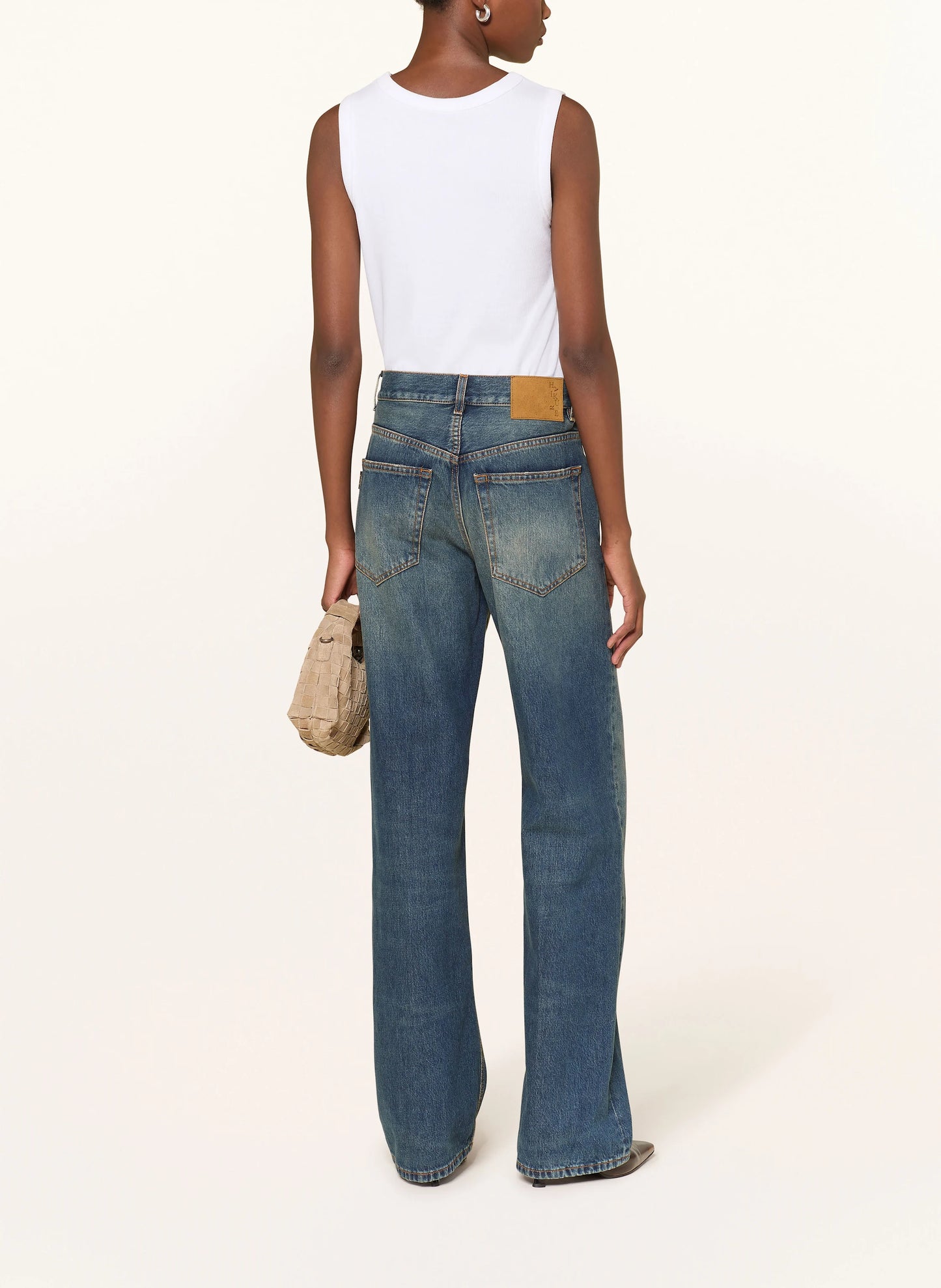 HAIKURE - Jean bonnie ample en denim bleu foncé