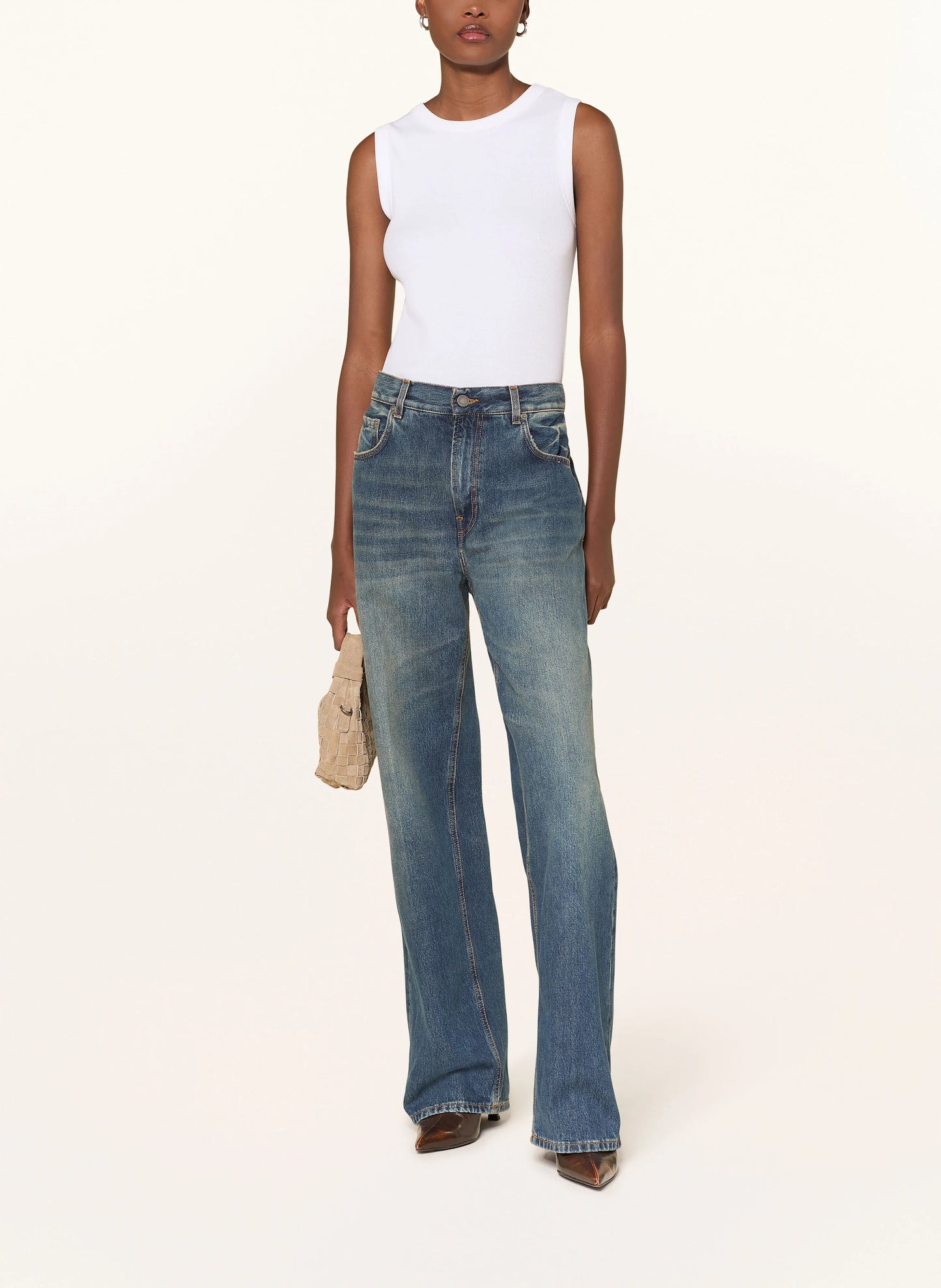 HAIKURE - Jean bonnie ample en denim bleu foncé