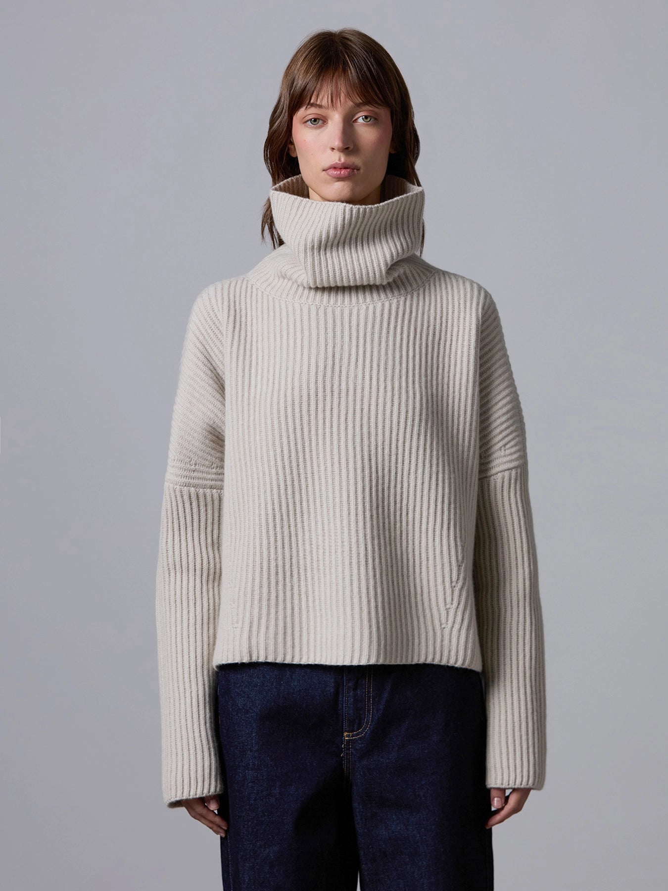 ROBERTO COLLINA - Pull côtelée manches larges