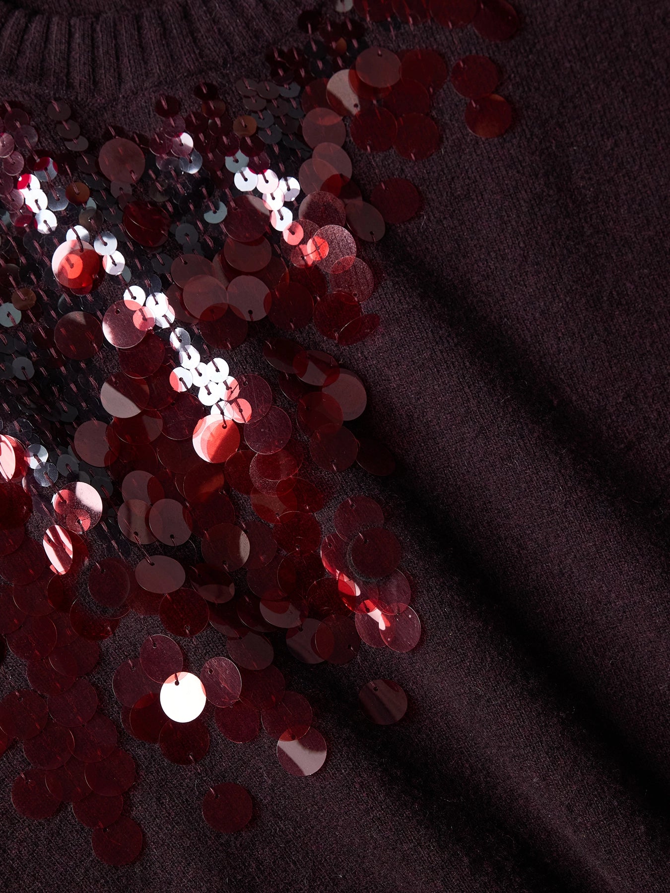 ROBERTO COLLINA - Pull paillettes bordeaux