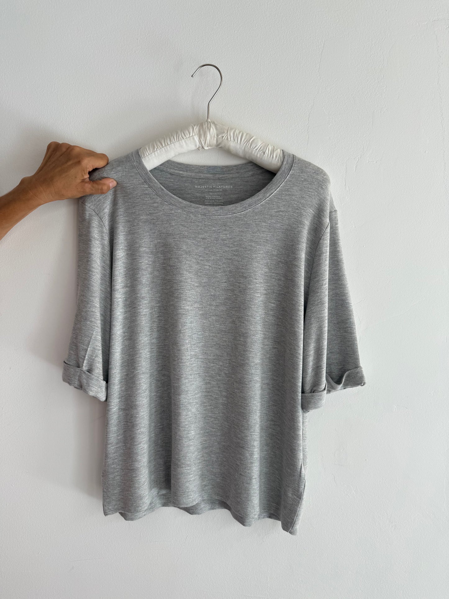 MAJESTIC FILATURES - T-shirt Gris chiné