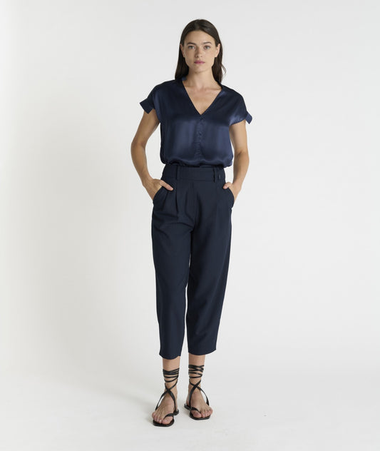 HANA SAN - Pantalon Sagar Bleu nuit