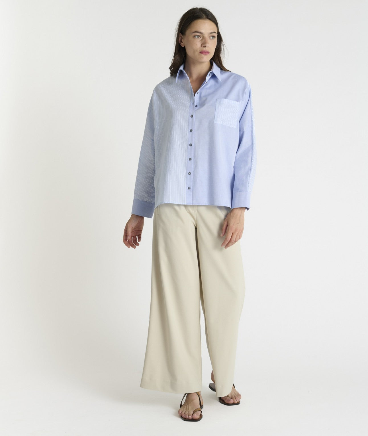 HANA SAN - Chemise Gitapatch Bleu polaire