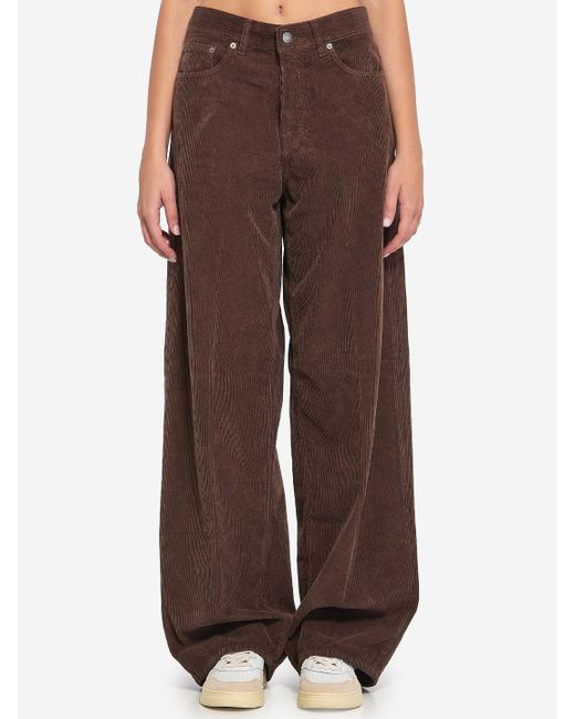 HAIKURE - Pantalon Bethany velvet chocolat
